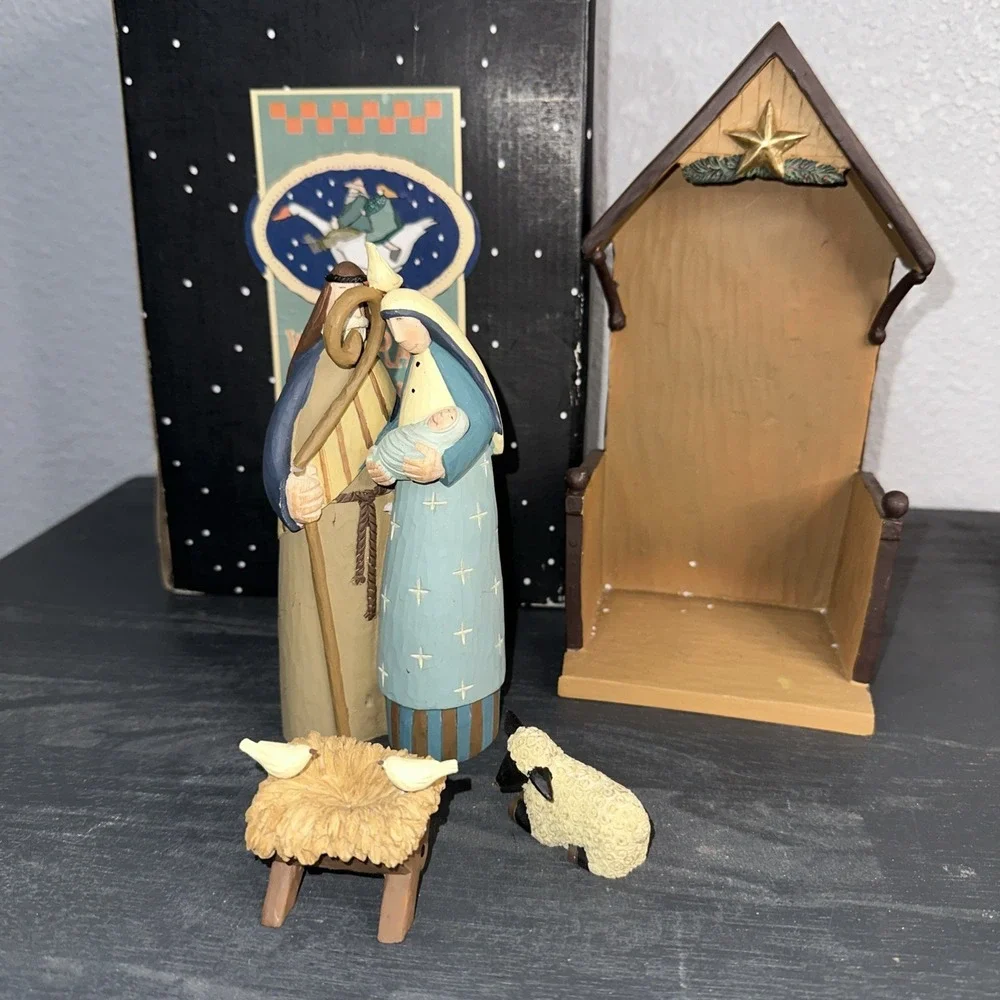 WILLIRAYE STUDIOS‎ First Christmas NATIVITY W/stable 5 pc Set WW2977 Rare New